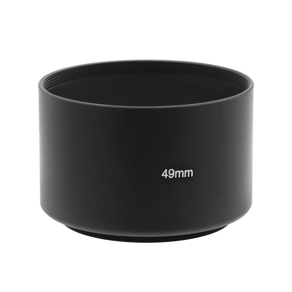 49-82mm Black Metal Telephoto Lens Hood Screw-in for DSLR Camera Universal Cylindrical Lens Shade
