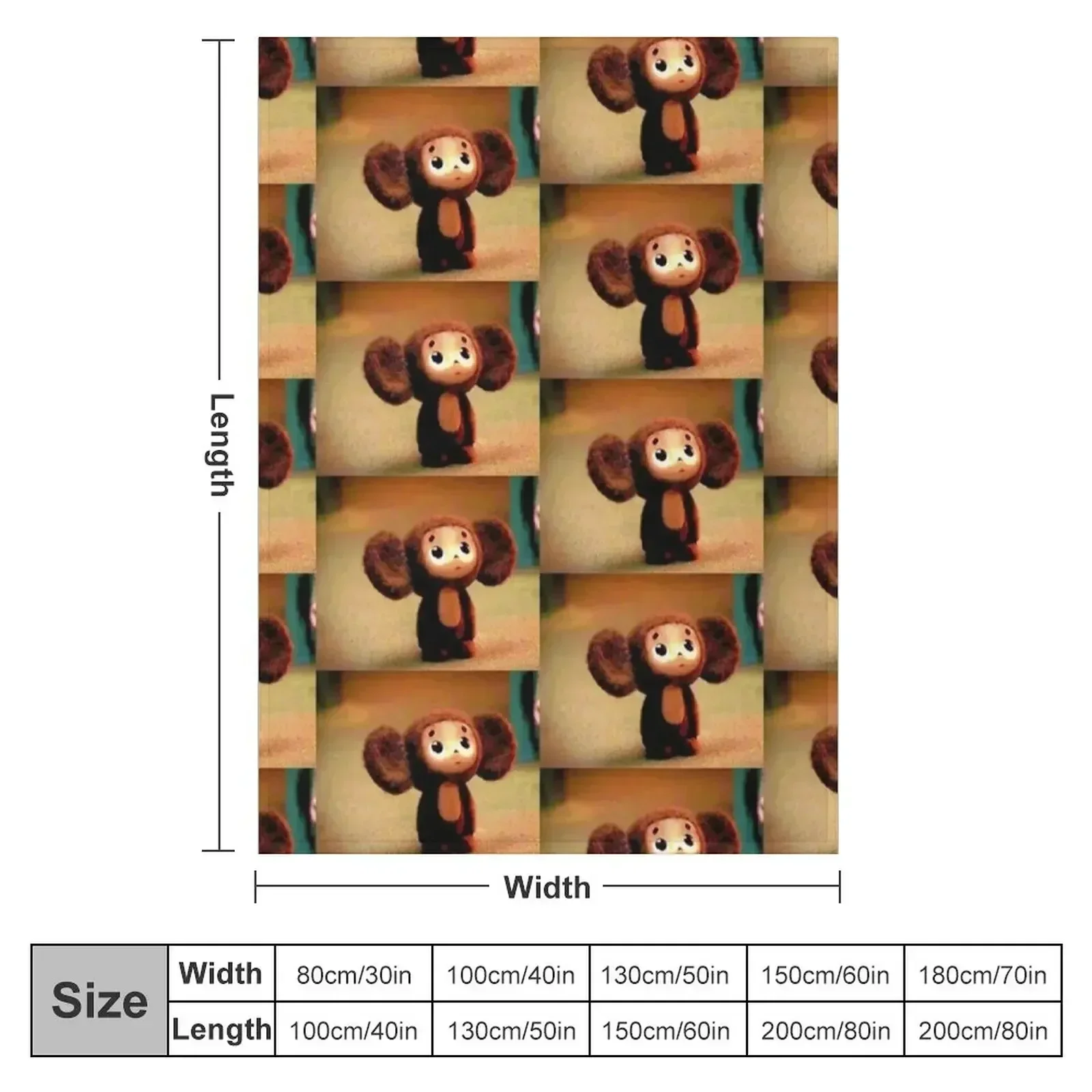 Cheburashka Throw Blanket Luxury Brand Furrys Blankets