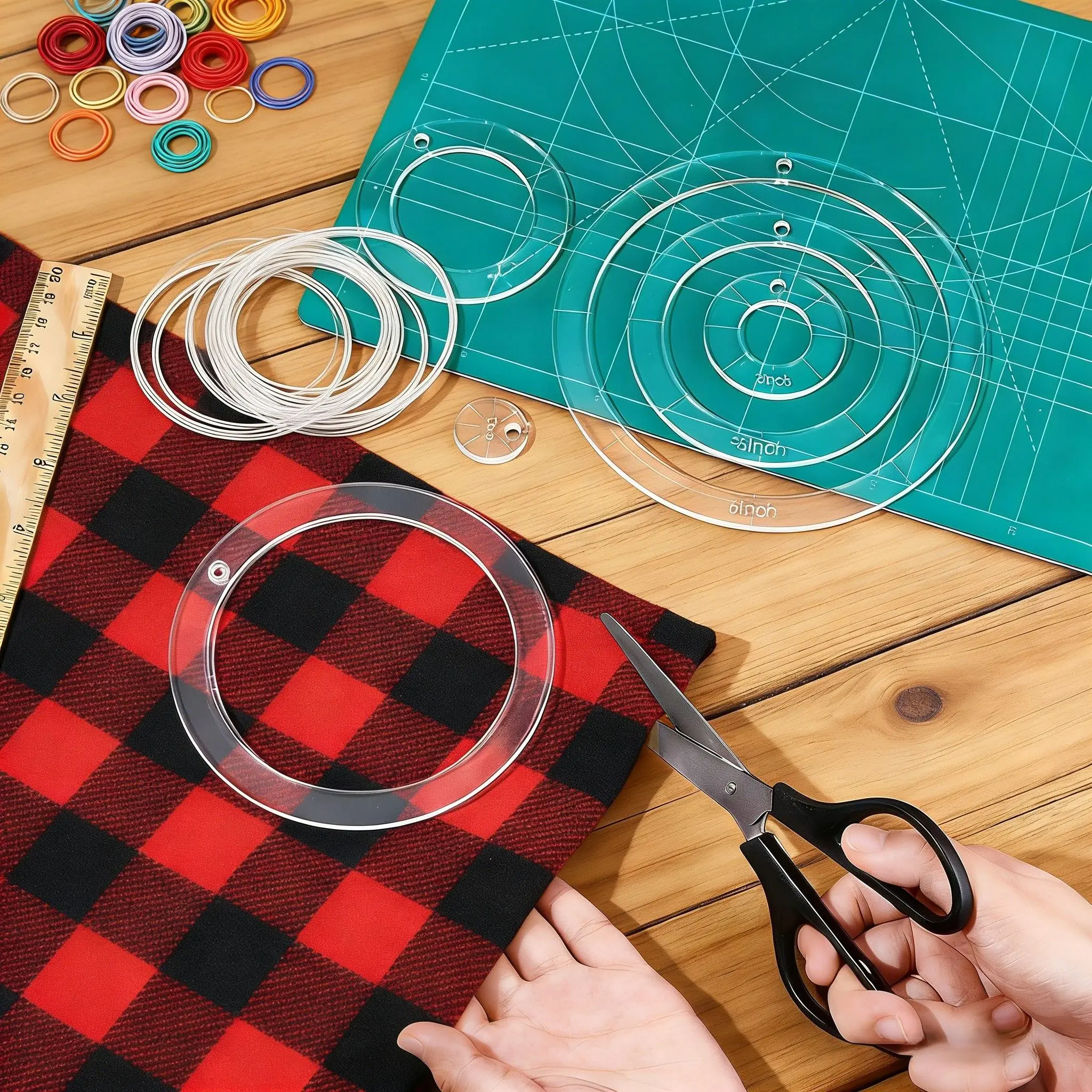 Clear Acrylic Circle Quilting Templates 6 Sizes For Sewing Projects, Patchwork, And DIY Fabric Cutting