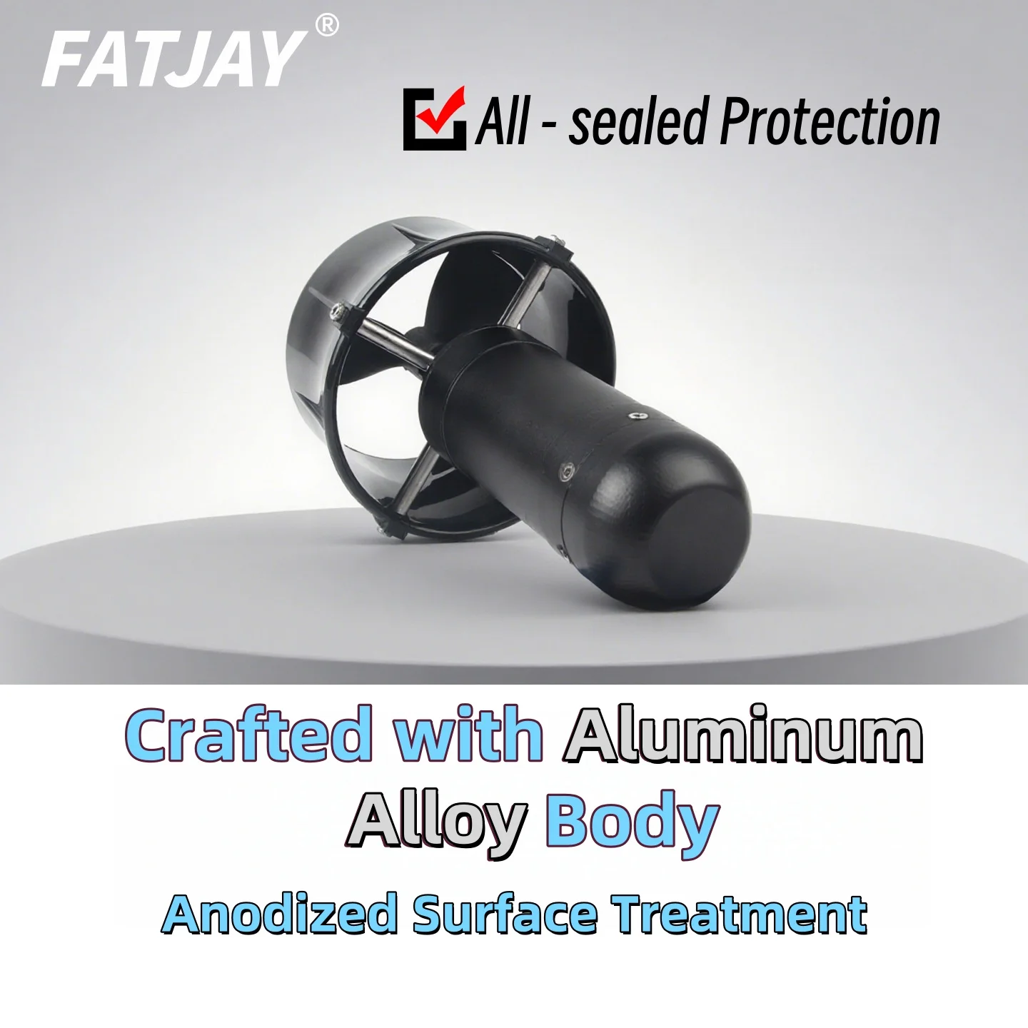 FATJAY KYI-8ET-4810 Propulsor submarino de empuje de 8 KG FOC ESC incorporado, potencia versátil para tablas de remo, barcos no tripulados, barcos RC