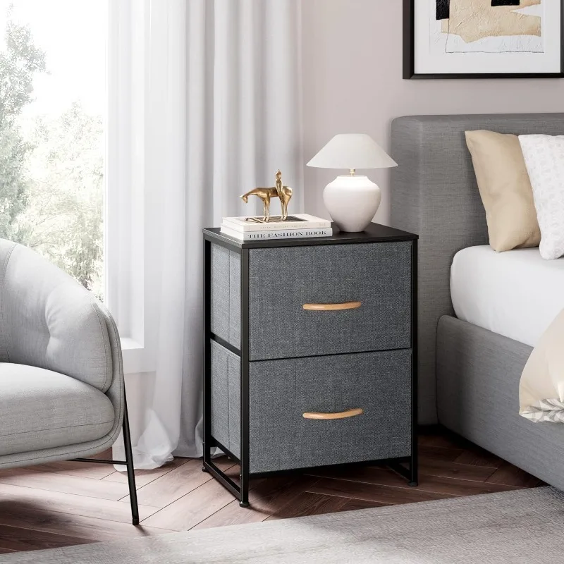 Nightstand for Bedroom with Drawers, Small Dresser, Bedside Furniture, Night Stand End Table with Storage Drawers