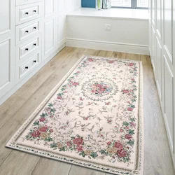 Flower Long Hallway Carpet Bedside Home Bedside Balcony Floor Mat Home Carpet Europe Rug Living Room Pastoral Corridor Area Rug