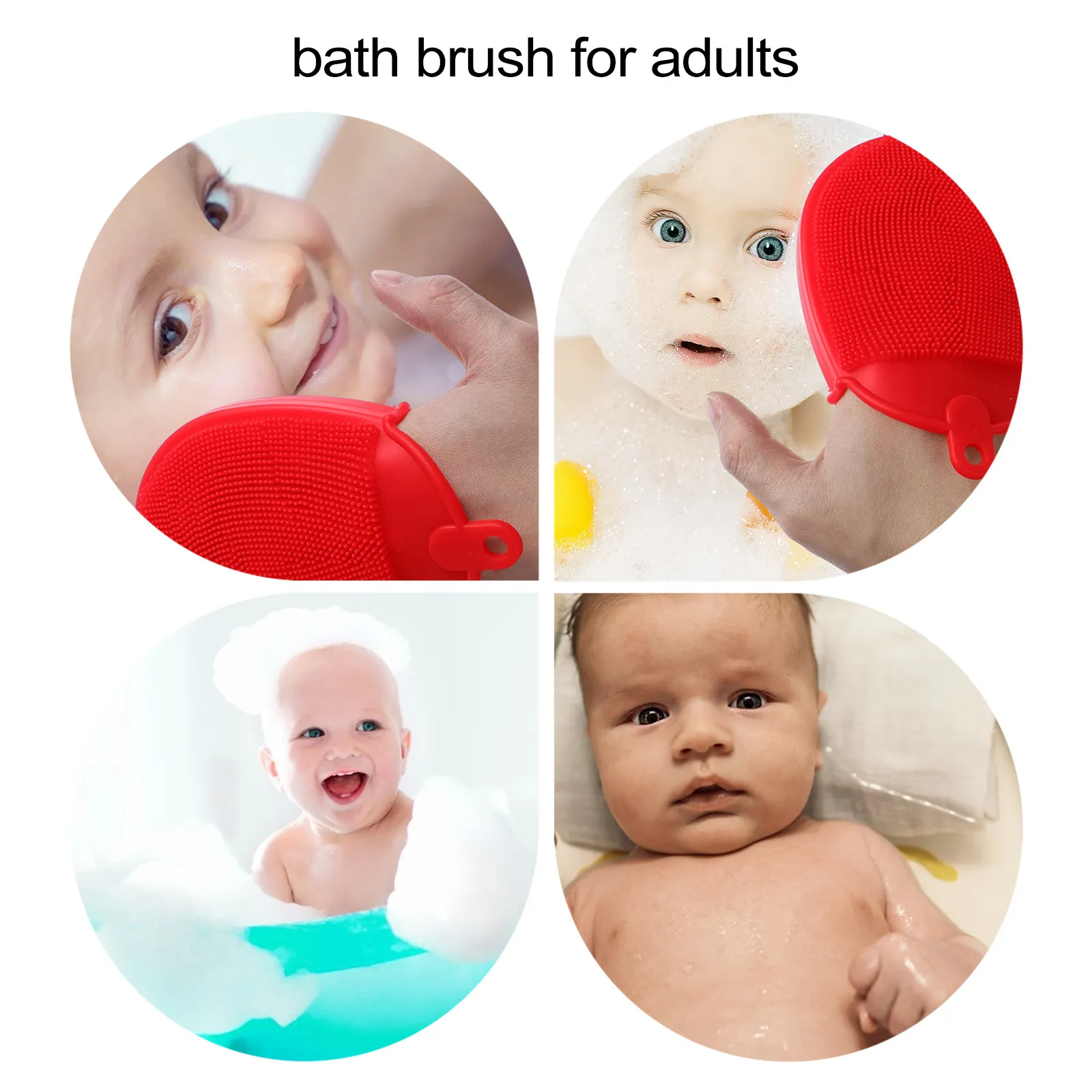 

2Pcs Silicone Bath Brush for Deep Cleaning Body and Scalp Massage Soft Shower Scrubber for Adults Travel Gym