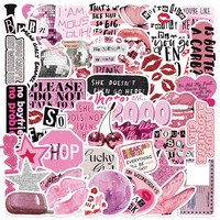 50Pcs Pink Y2K Cartoon Graffiti Stickers - Waterproof DIY Decor for Guitars, Notebooks & Luggage（ Anime Worlds Store）