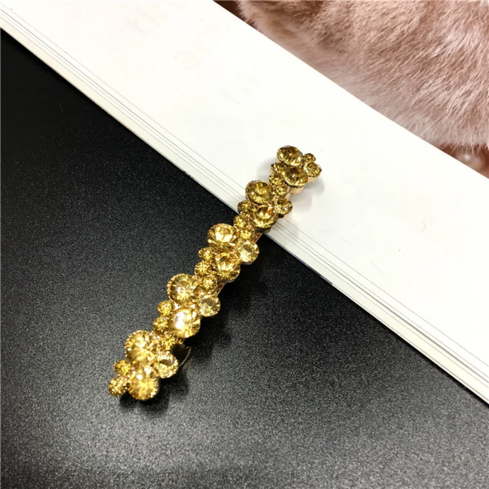 

Блестящая заколка для волос с геометрическим узором, стразами и жемчугом, модный аксессуар для волос