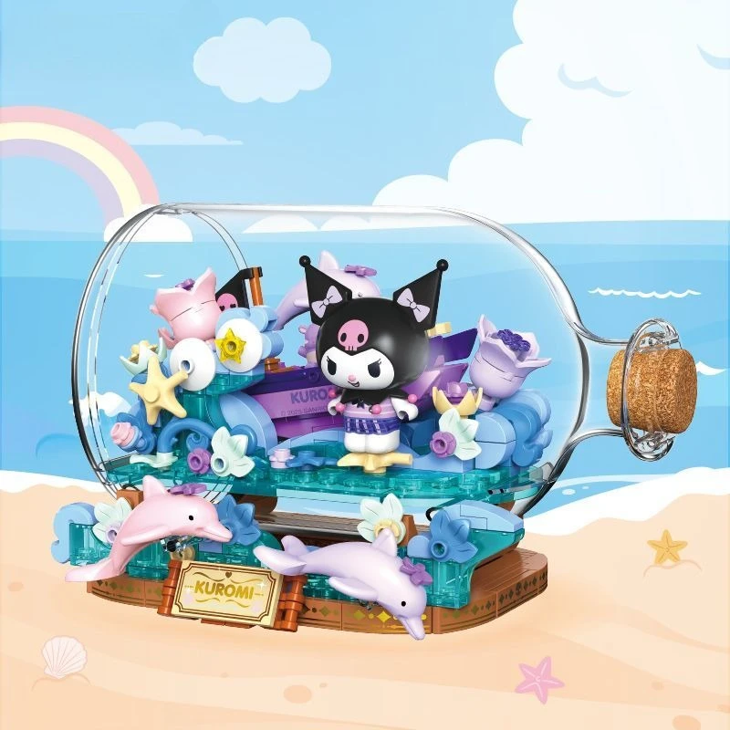 

Оригинальный натуральный Kuromi Whisper Wish Series, строительный блок в сборе, образовательная игрушка, орнамент, подарки