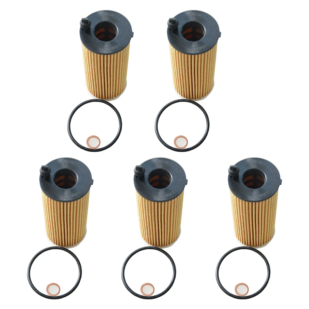 5Pcs Oil Filters For BMW F20 F21 F22 F31 F32 F36 F82 F90 X3 118i 120i 218i 220i 320i 318i 330i 420i 425i 525i 530i 11428575211