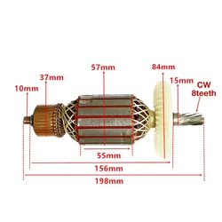 AC220-240V Armature for Kress KU760 Cutting Machine Armature Rotor Anchor Power Tool Replacement Parts