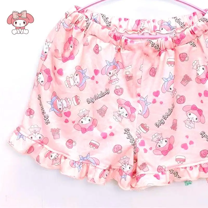 سانريوس لطيف السراويل مرحبا كيتي الكرتون السراويل فتاة فضفاضة أزياء عارضة مريحة للتنفس رقيقة نمط الاتجاه الراقية الهدايا #4