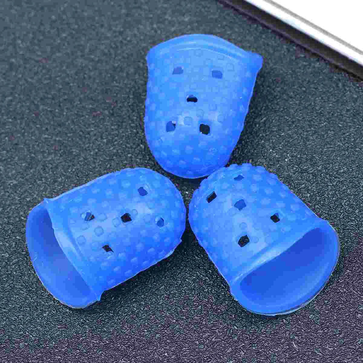 3 Pcs Thumb Protector Finger Sleeves Tips Protection Cots Guitar Fingertip Grips Office