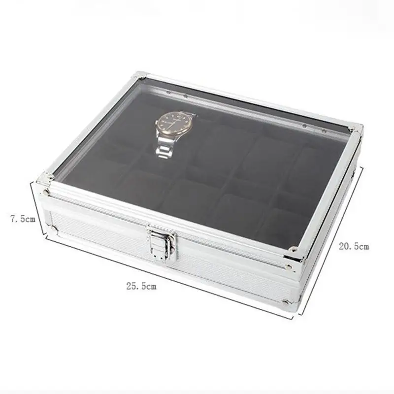 Watch Storage Box Watch Box Organizer Case Display Men Storage Holder Travel Earring Jewelry Watches Slots Alloy Mens Packing