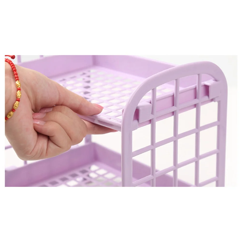 

2 Layers Plastic Storage Rack For Bathroom Kitchen Organizer Thick Corrosion-Resistant Corner Shelf 2-Tier Countertop Shelf For