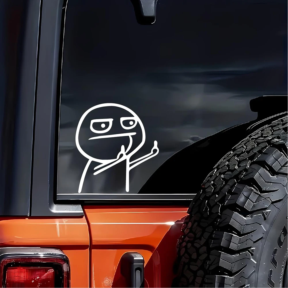 Car Sticker Taunt Despise Funny Middle Finger Personality Cartoon Creativity Body Sticker Reflective Car Sticker Auto Decoration image 3