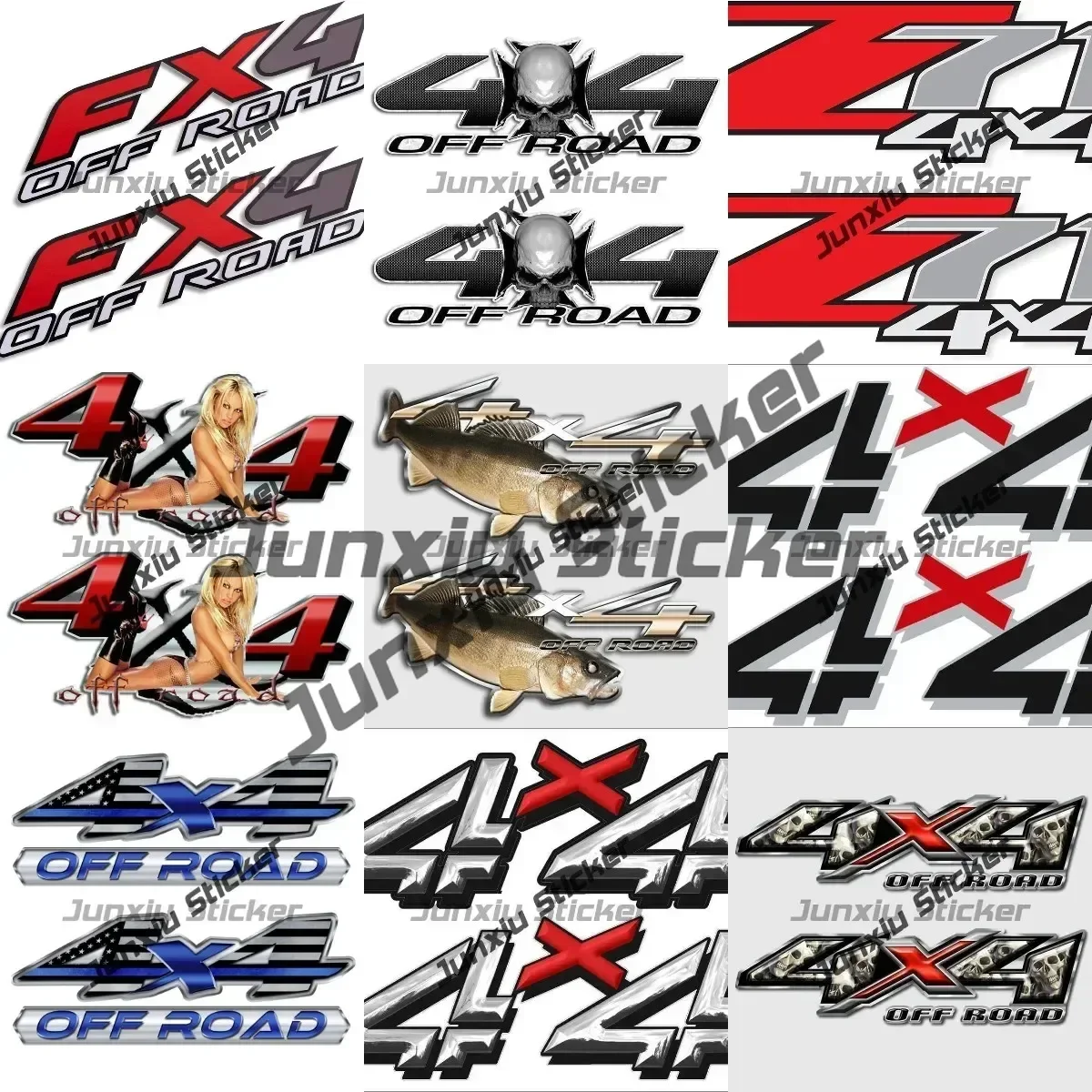 

Personality Z71 Skull Fishing Sticker FX4 4x4 Off Road Pickup Camper Truck SUV Waterproof Outdoor Occlusion Scratch Exterior