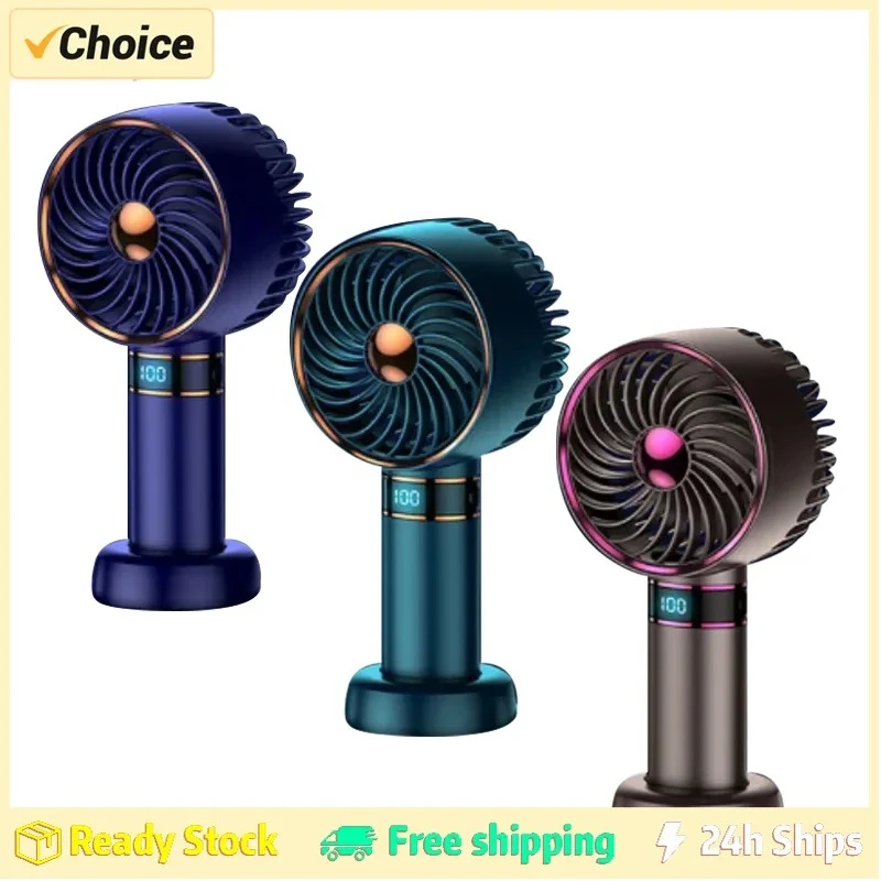 

Portable USB Rechargeable Mini Handheld Fan with Digital Display Strong Wind for Travel Outdoor Camping Home Office