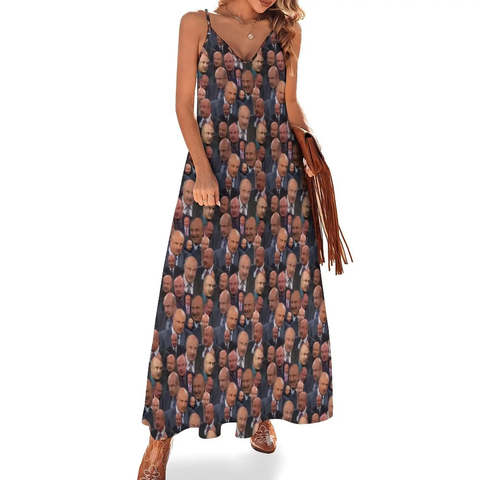 

Dr. Phil Pattern Sleeveless Dress Dress woman Woman fashion women's clothing trend 2024 dress women summer