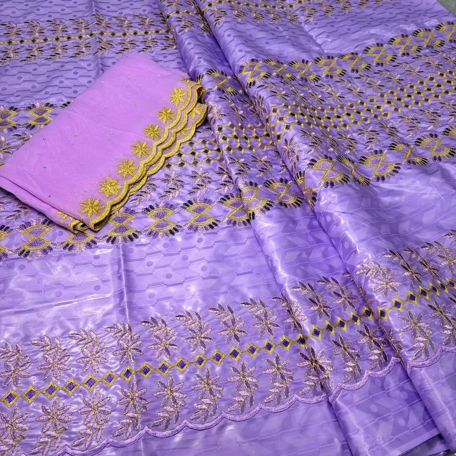 Luxury 5+2 Yards African Premium BAZIN RICHE 100% Cotton Jacquard Dress Basin Riche Brode Lace Fabric For Sewing Clothing