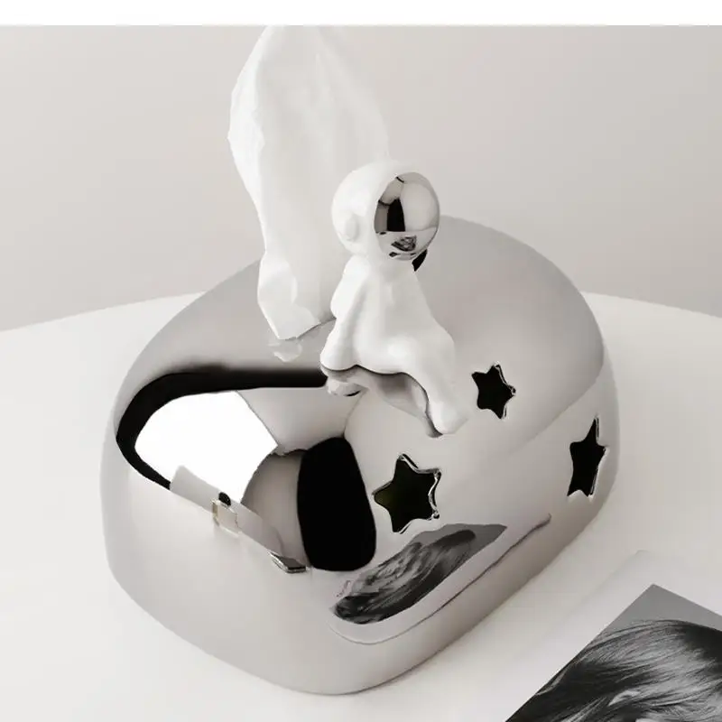 Light Luxury Decoration Tissue Box Astronaut Living Room Coffee Table Dining Drawing Paper Home