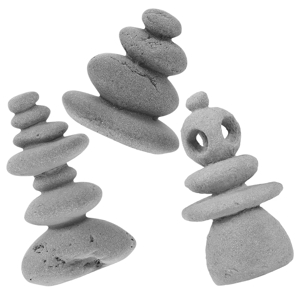 

3 Pcs Simulated Stacked Stone Ornaments ZL Z Craftsmanship Home Garden Decor Aquarium Landscape Accessory Stone Decor