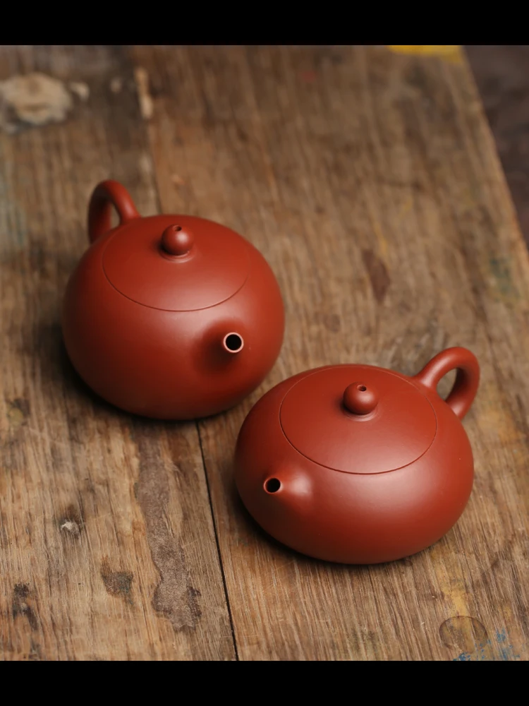 

Classic Inverted Xishi Pot Yixing Purple Sand Ball Hole Zhu Mud Gongfu Chong Teapot Card Mouth Household Tea Set 220ml