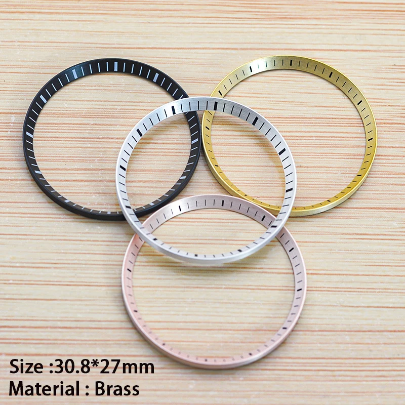 30.8mm Copper Nh35 Case Chapter Ring Fit japan Watch Case Inner Ring Black/Silver/Gold /Rose Gold Colors