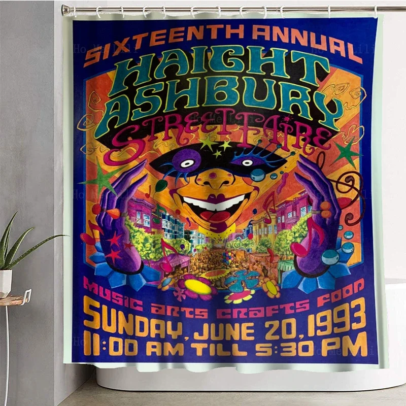 Haight Ashbury Street Fair San Francisco Mermen Poster Creative Waterproof Shower Curtain By Ho Me Lili For Bathroom Decor