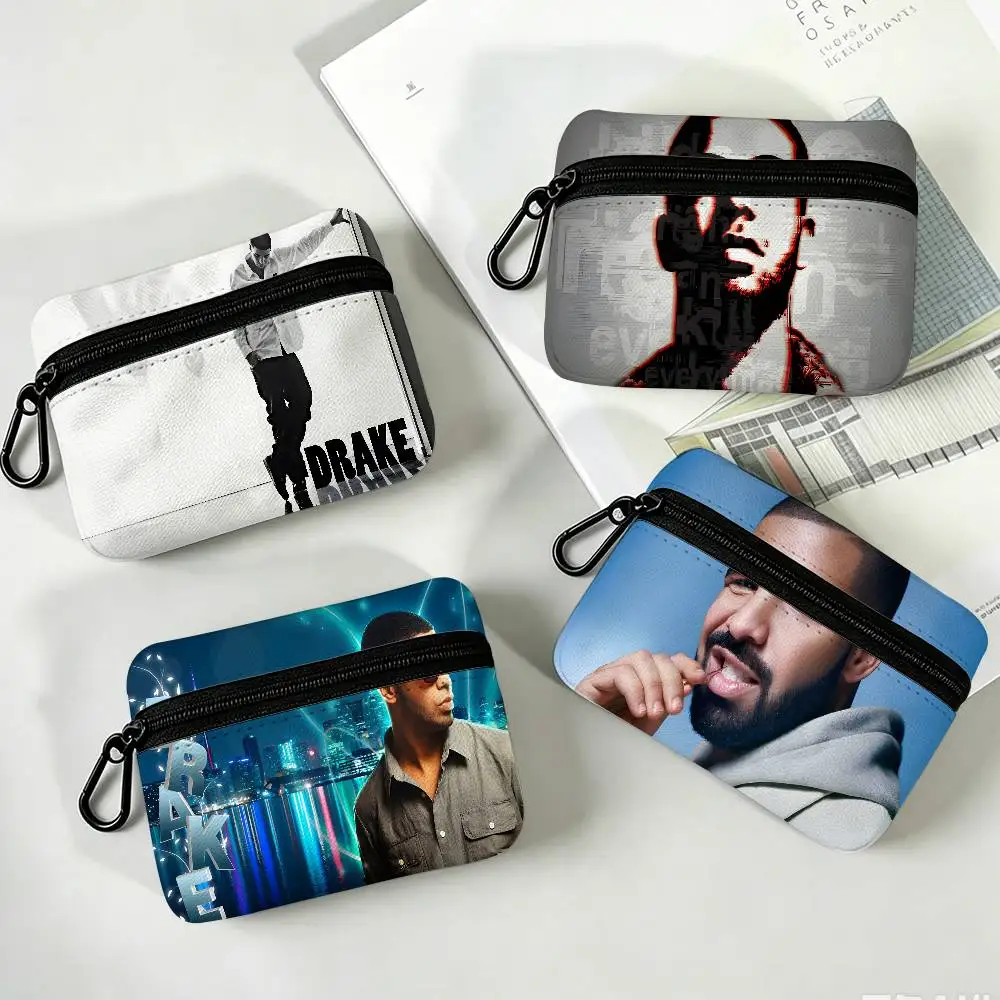 D-Drake Smooth-Hip-Hop Waterproof Oxford Cloth Zipper Wallet Portable Hanging Small Coin Purse For Travel