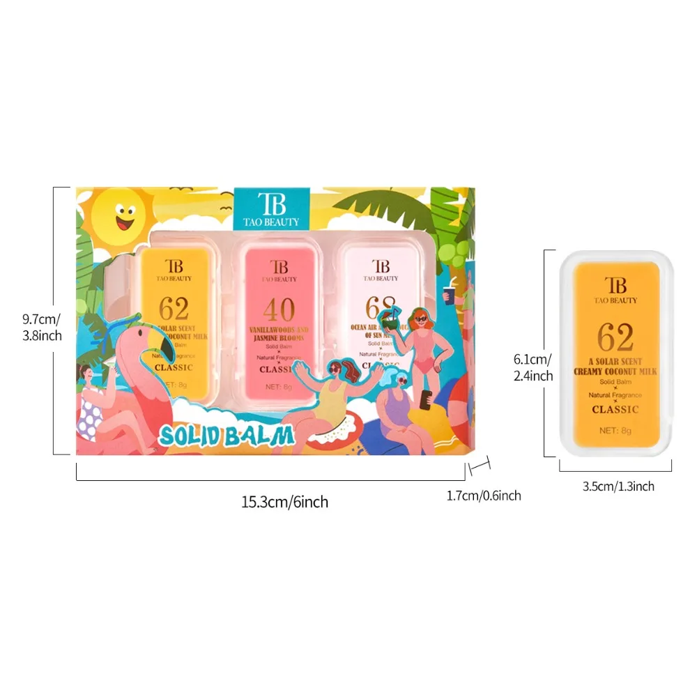 3Pcs Solid Balm Lasting Fragrance Light Fragrance Sleep Portable Perfume Body Balm Fragrances & Deodorants