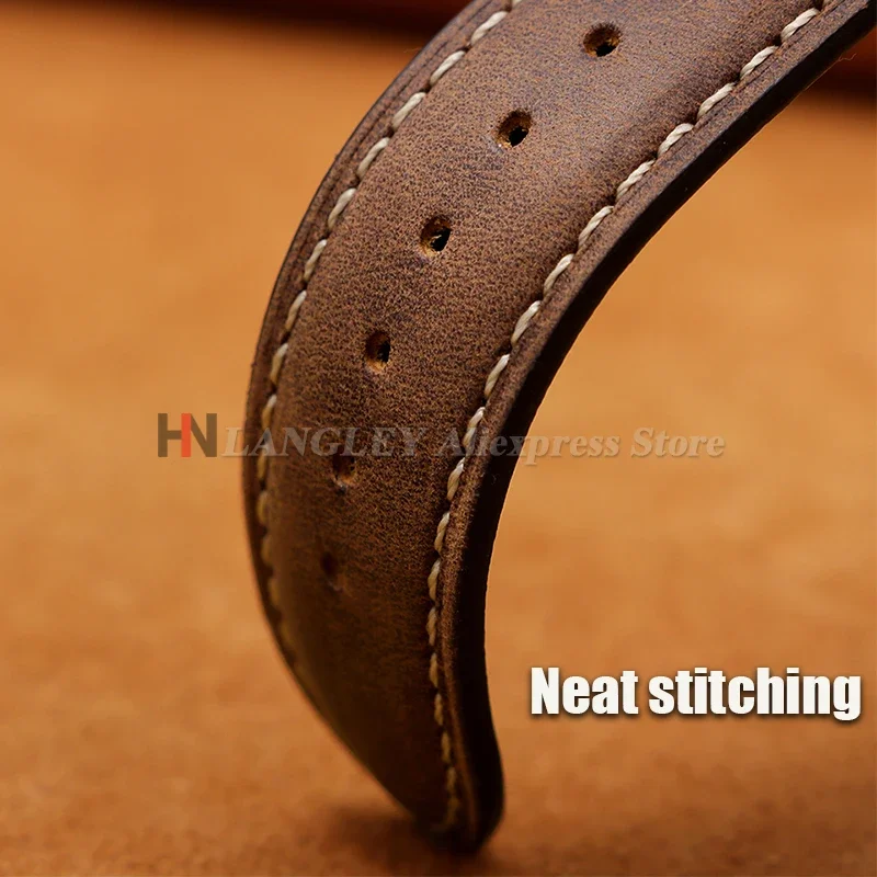 14mm 16mm 18mm 20mm 22mm 24mm Cowhide Leather Watch Strap for Seiko for Rolex Quick Release Wrist Band Butterfly Buckle Bracelet