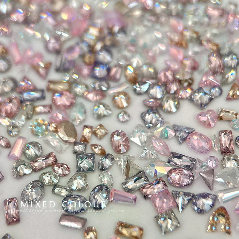 12 شبكة مختلطة صغيرة الزركون مسمار الحصان العين الأبيض الشمبانيا مسمار حجر الراين لامعة ملونة مسمار الأحجار الكريمة مسمار سحر #1