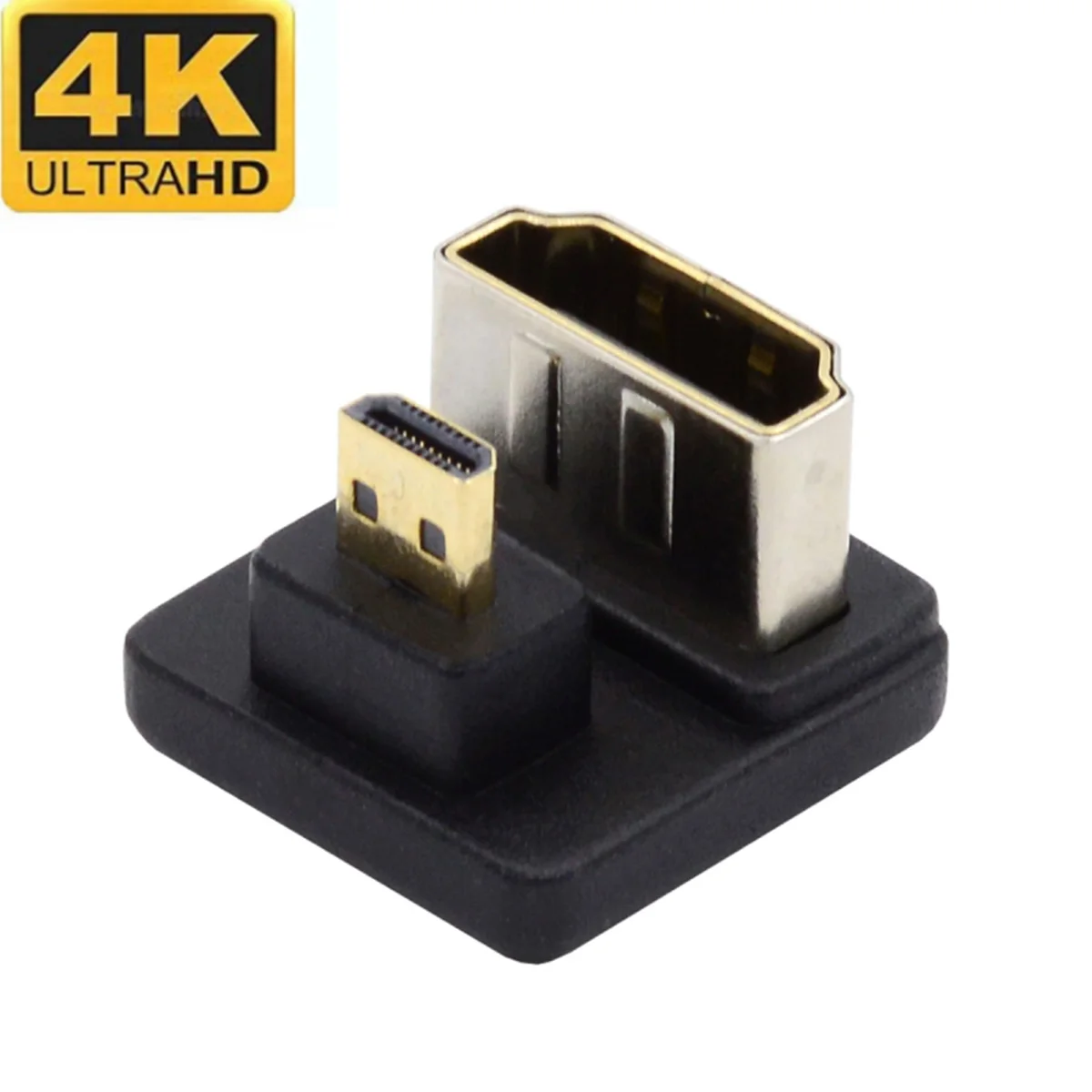 Audio Video Adapter Converter Micro HDMI 1.4 Male Type-D to HDMI Female Port Protector 360 Degree for Cameras Monitors Tablets