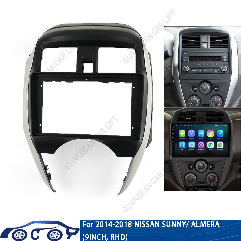 For 2014-2018 NISSAN SUNNY/ ALMERA (9INCH, RHD)Car Radio Fascias Android GPS MP5 Stereo Player 2 Din Head Unit Panel Dash Frame