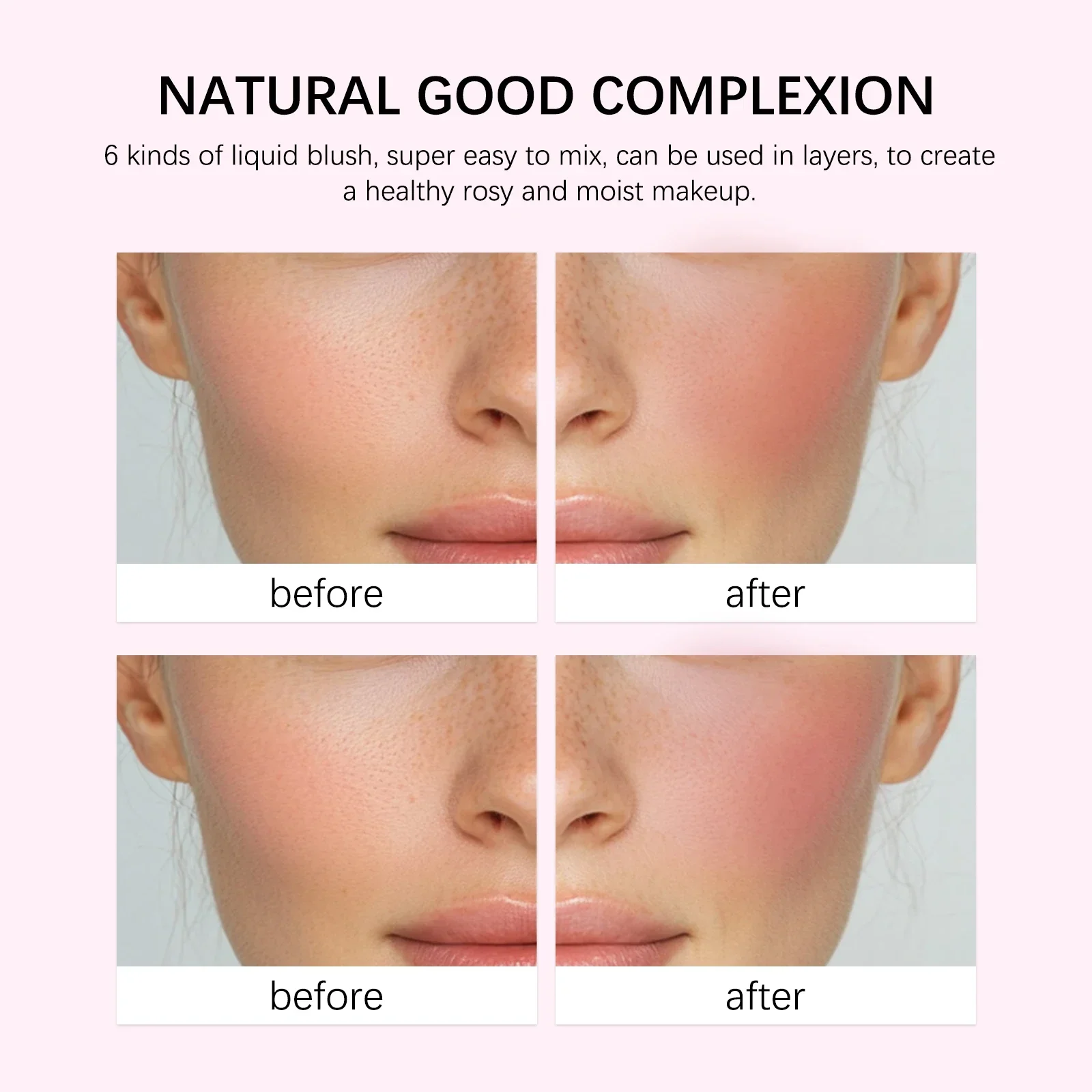 6 ألوان أحمر الخدود السائل مقاوم للماء Sweatproof ماتي الكنتوري مسحوق أحمر الخدود السائل سطع الخدين روج عارية اللون ماكياج الوجه #2