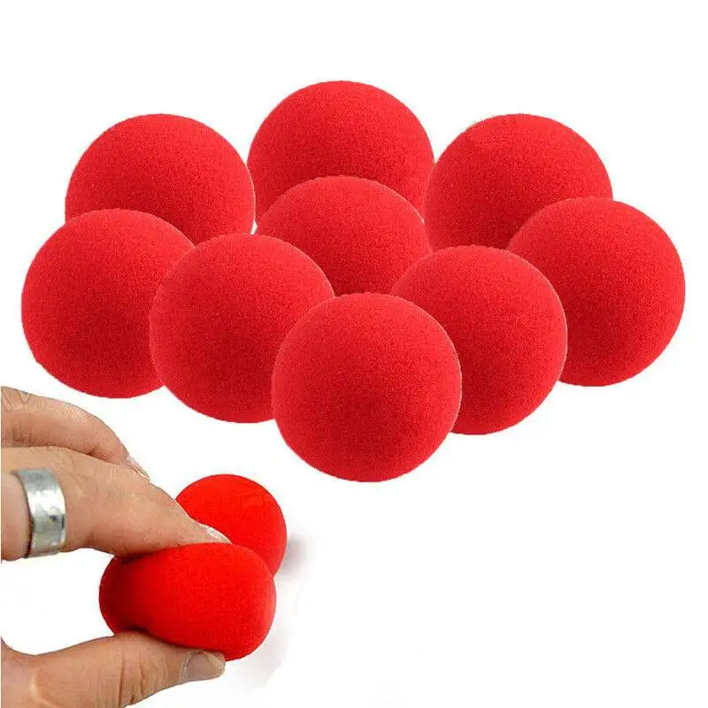 10pcs Red Sponge Ball Magic Sponge Ball Magic Props Comedy Trick Finger Sponge Play Ball Gift for Kid Halloween Party Masquerade