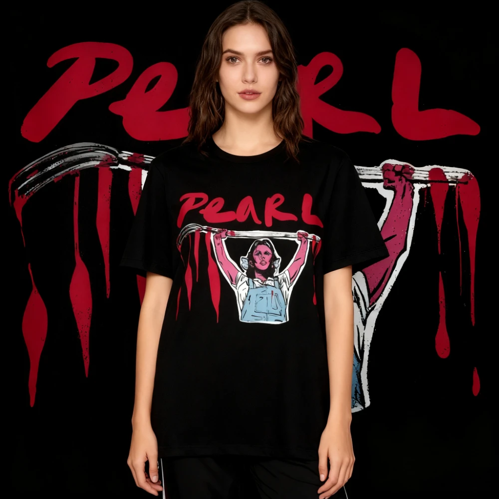 Pearl Horror Film Tee Mia Goth Fans Tshirt Unisex Jersey Short Sleeve Modern Cult Horror Movie T-Shirt Men Women Fashion Tops