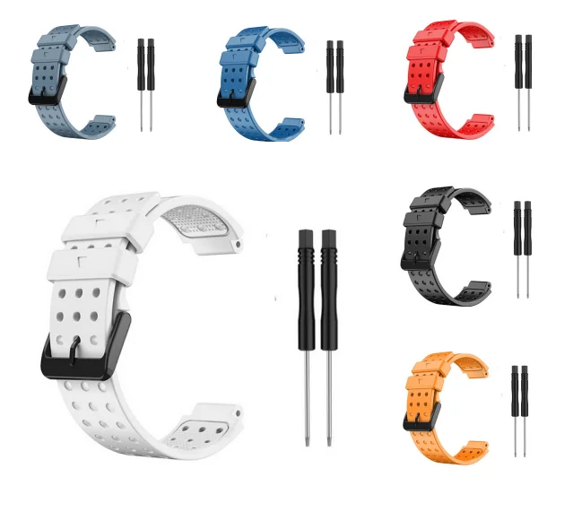 Replacement Silicone Watch Band for Garmin Forerunner 220 230 235 620 630 735XT, 22mm Sports Strap with 2 Tools