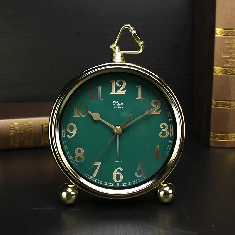 

Light Luxury Gold-plated Silent Alarm Clock Metal Creative Clock