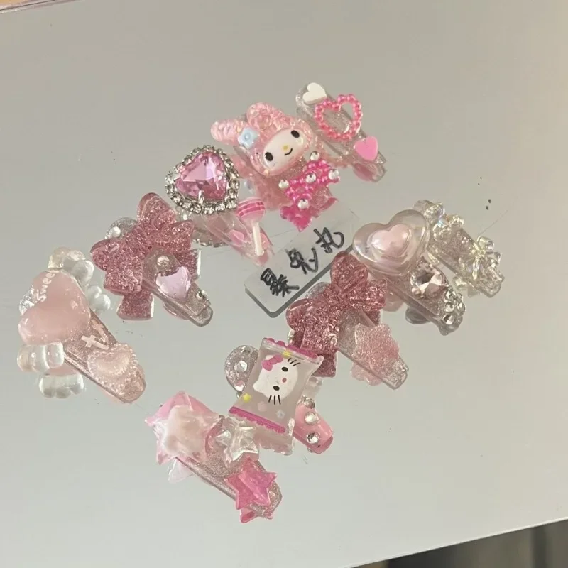 

10pcs Sweet Kawaii My Melody Sanrio Anime Ins Y2K Handwear Nail Decoration Cute Cartoon Fashion Gifts Toys for Girls