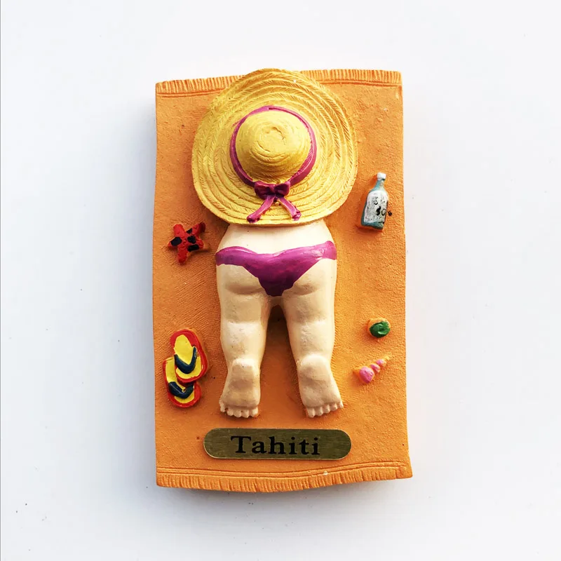 sunbathing Fridge Magnet,Creative,Travel,Commemorate,Crafts,3D,Ornaments,Magnetism,Resin Material,Refrigerator Stickers