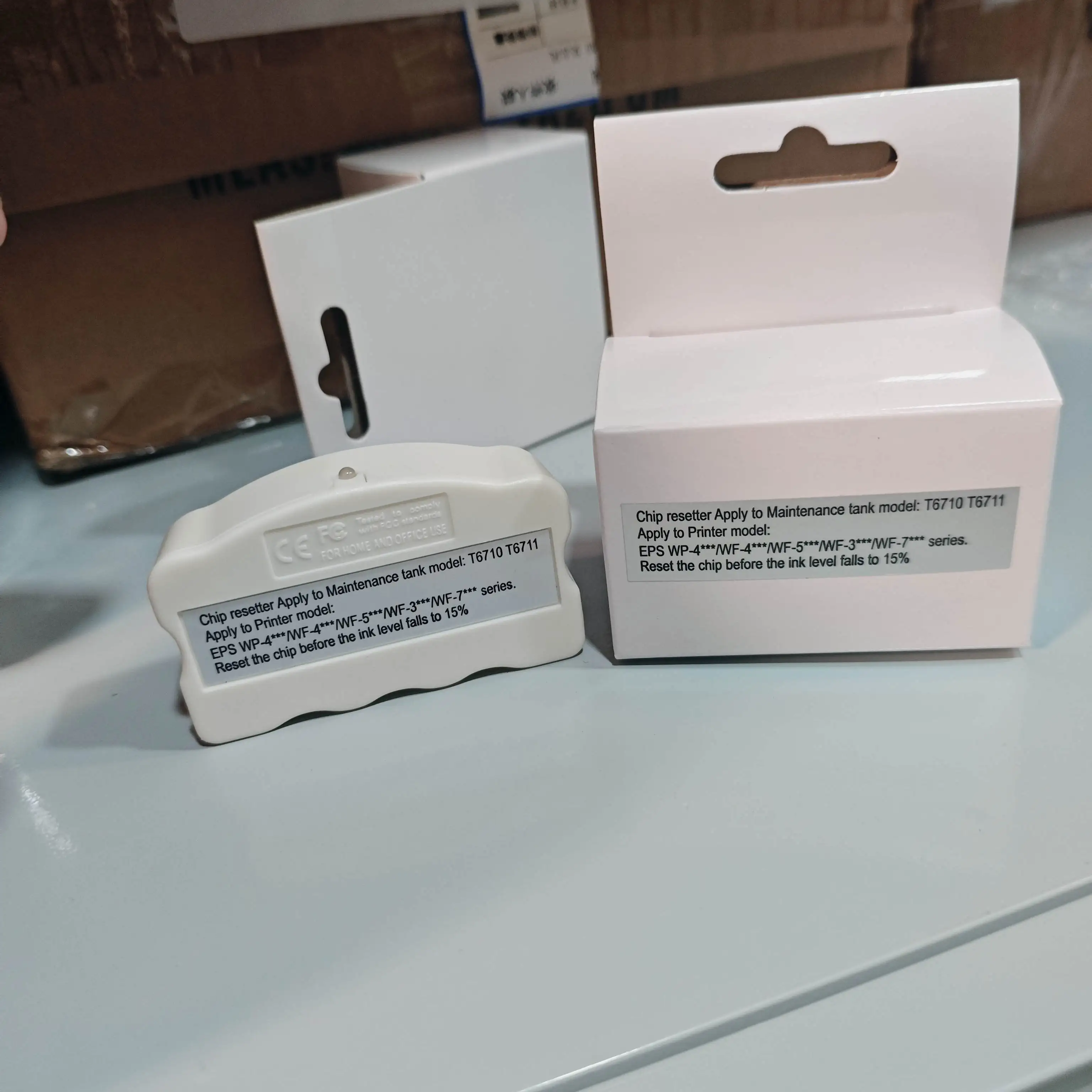 

T6710 T6711 Ящик для обслуживания чипов для Epson WF 7720 7715 7710 7210 7110 7610 7620 3620 3640 L1455 Контейнер для отходов