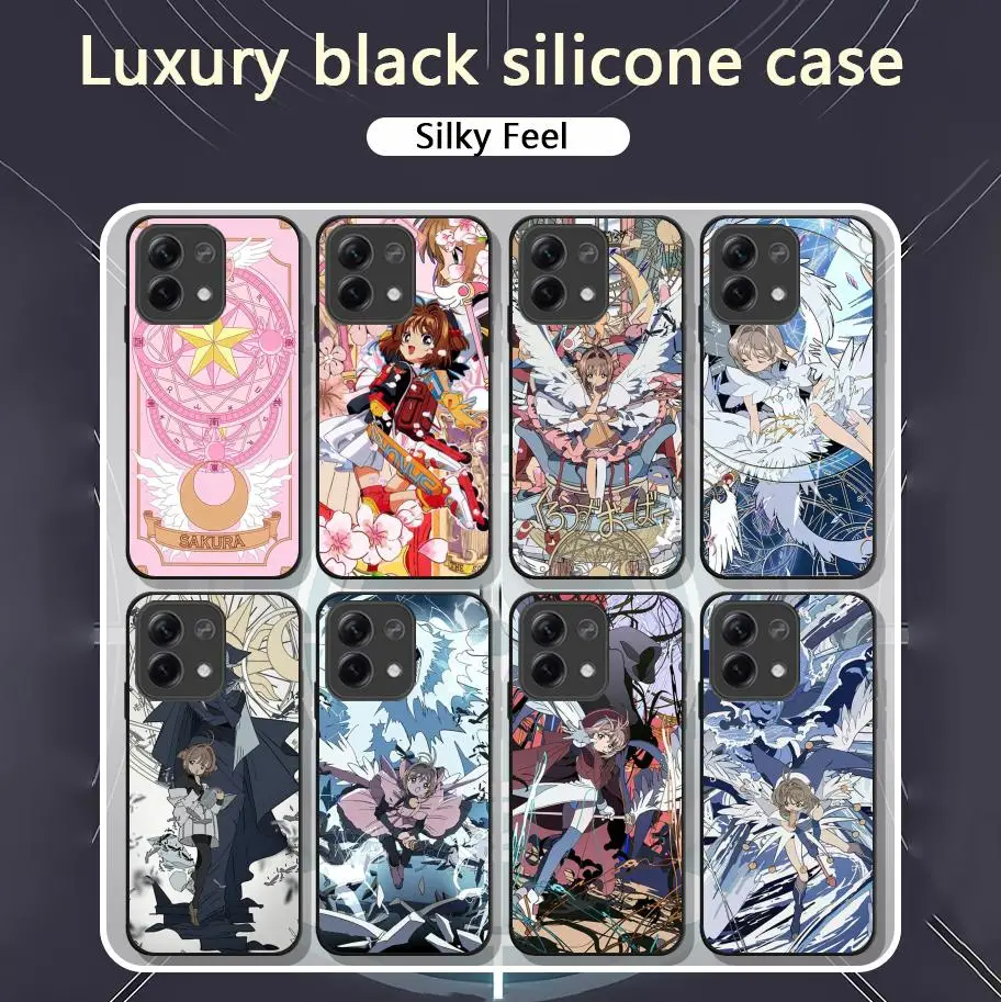 Classic Pop girl sakura Phone Case For Xiaomi Redmi Note 13,12,11, 10 Pro Plus S,  5G, 12S, Soft Black Phone Cover