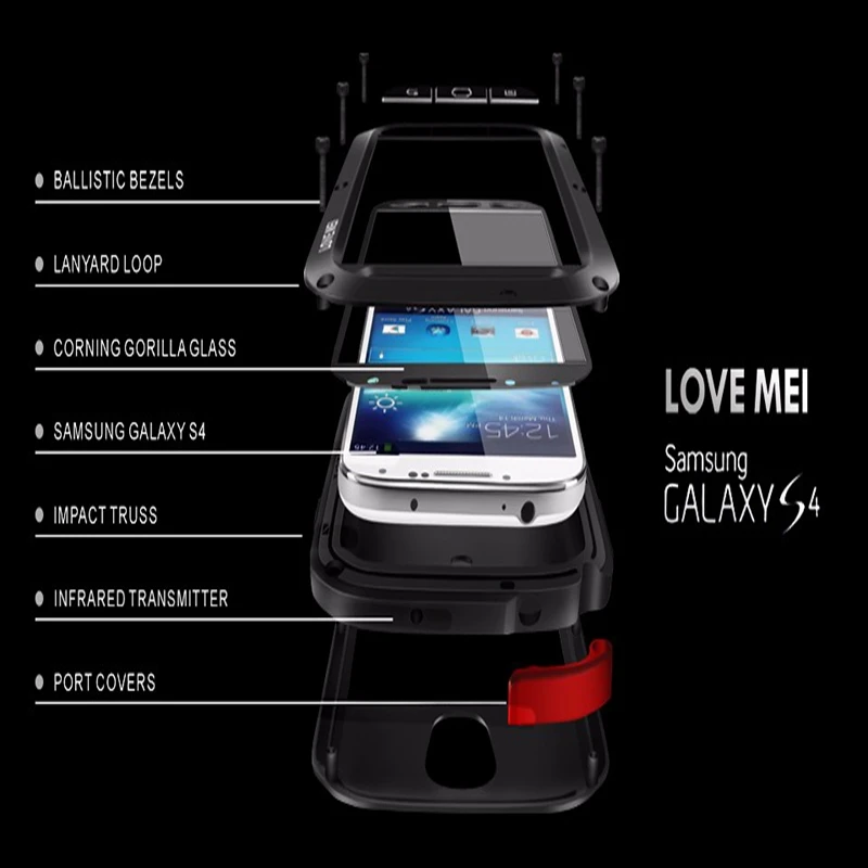 Imagem -06 - Original Amor Mei Vida Waterproof Case de Metal para Samsung Galaxy s6 s7 Borda s8 s9 S10 Plus S10e Nota Borda a3 a5 a7 a9 A8s