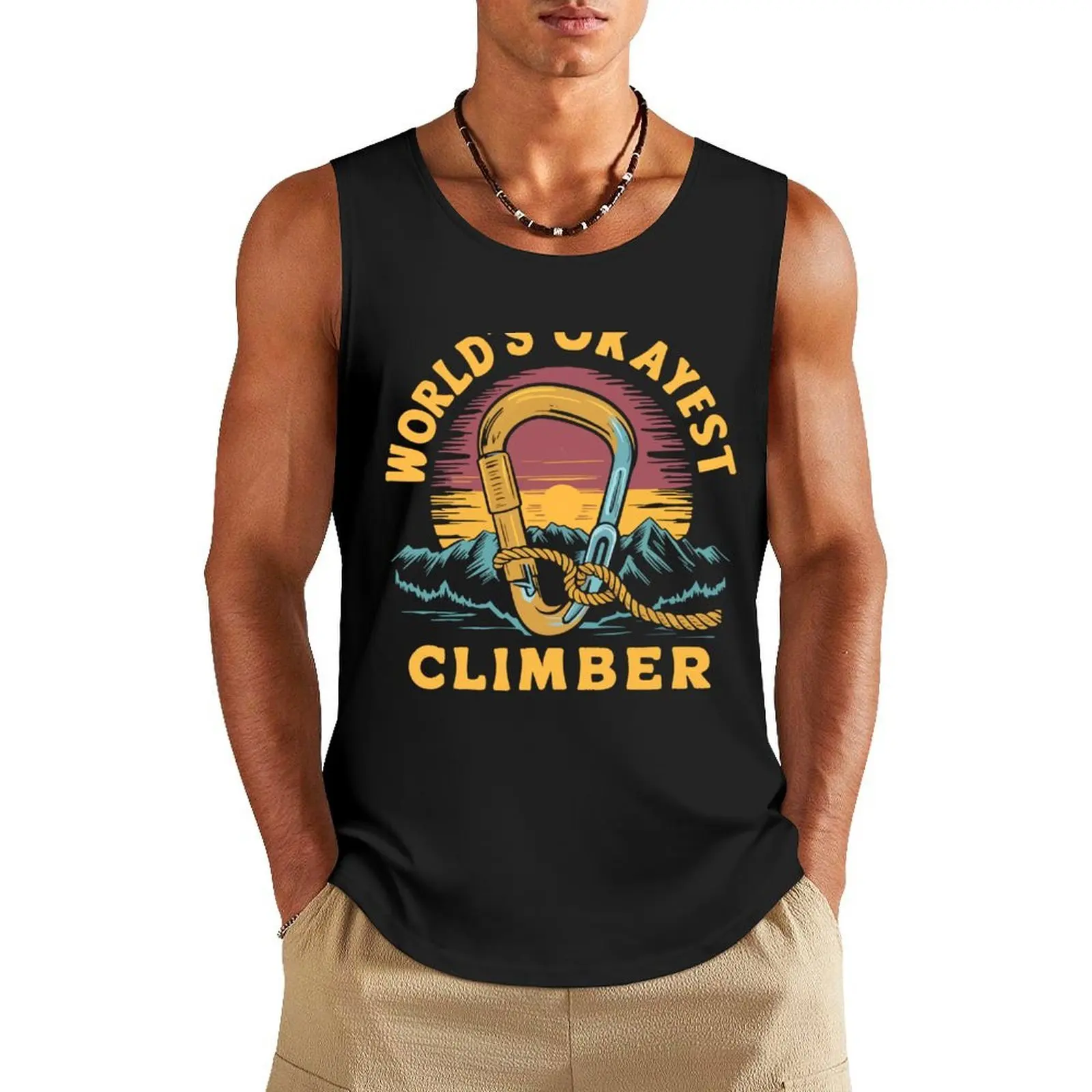 

Worlds Okayest Climber Tank Top Bodybuilding shirt Men's summer clothes man sexycostume Man sleeveless shirt