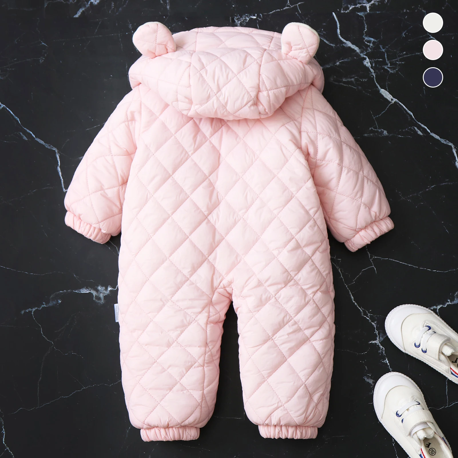 Ear Hood Babies Warm Rompers Velvet Toddler Girls Boys Jumpsuits Windproof Infant Snowsuits Children's Ski Overalls 0-24M