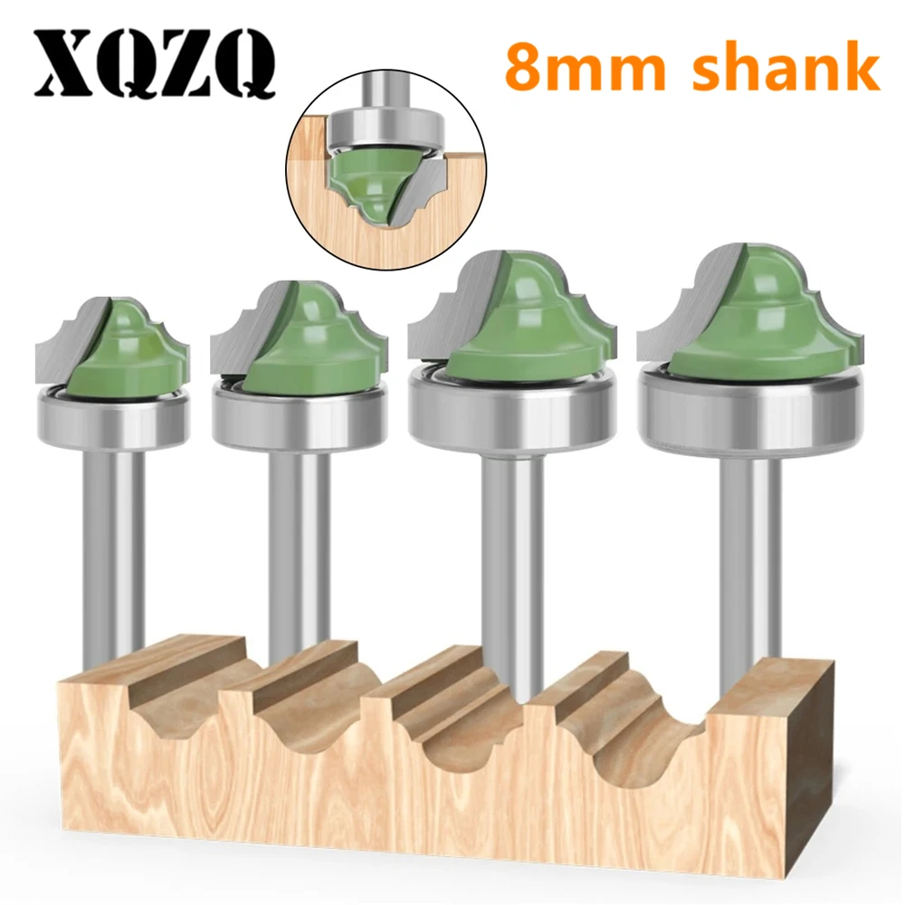 1pc 8mm Shank Bearing Shank Double Roman Ogee Edging Router Bit Milling Cutter For Wood Wood Line Knife Hobbing