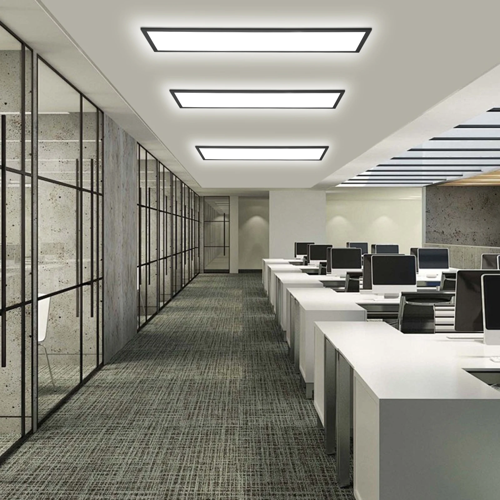 Obrázek 9: 3ks LED strop panel světel 30w 100x25cm 3000K-6500K stepless stmívání s daleký ovládání ultra-slim strop lamp