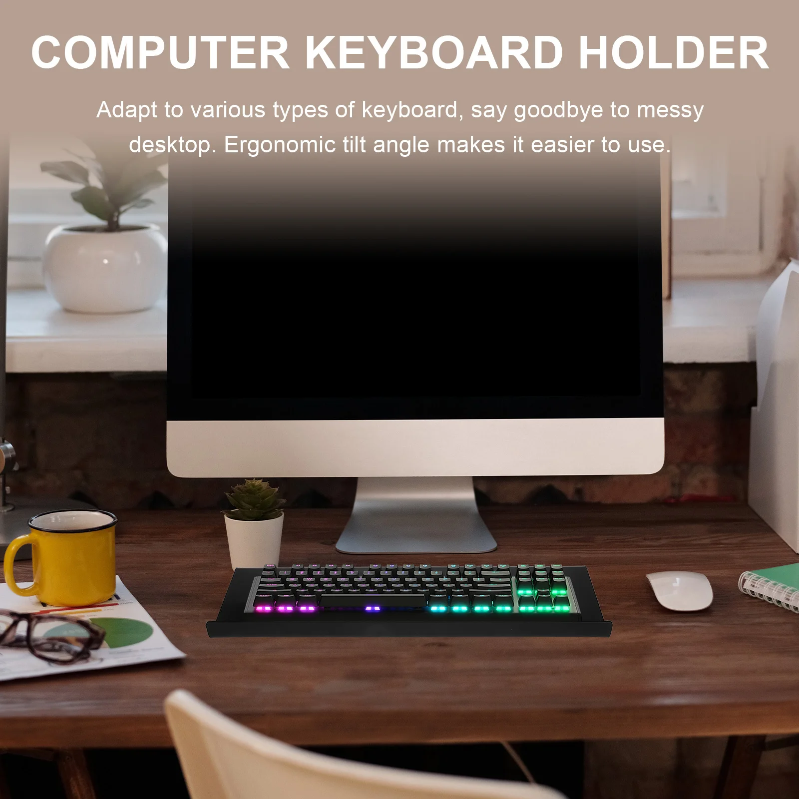 

Tilt Acrylic Keyboard Holder Ergonomic Stand Computer Keyboard Riser for Office Desktop Gaming Accessories for Desk