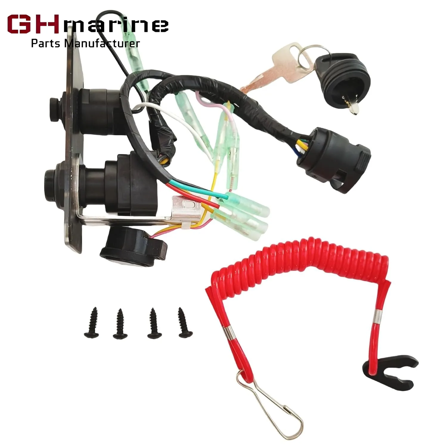 Single Engine Key 12V Switch Panel Assembly On Off Start Control Box for Yamaha Outboard Boat Marine 704-82570-08 704-82570-12