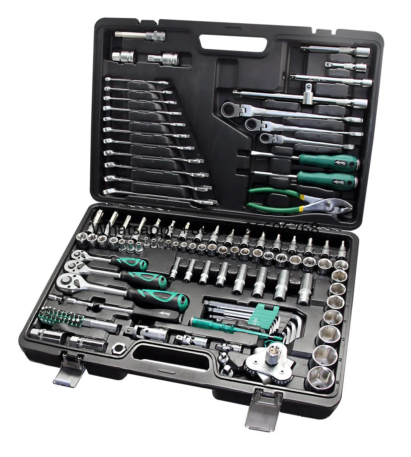 

AE-S130 130Pcs 1/4"&3/8"&1/2" Professional Socket Set Wrench Tool Set Repair Wrench Set