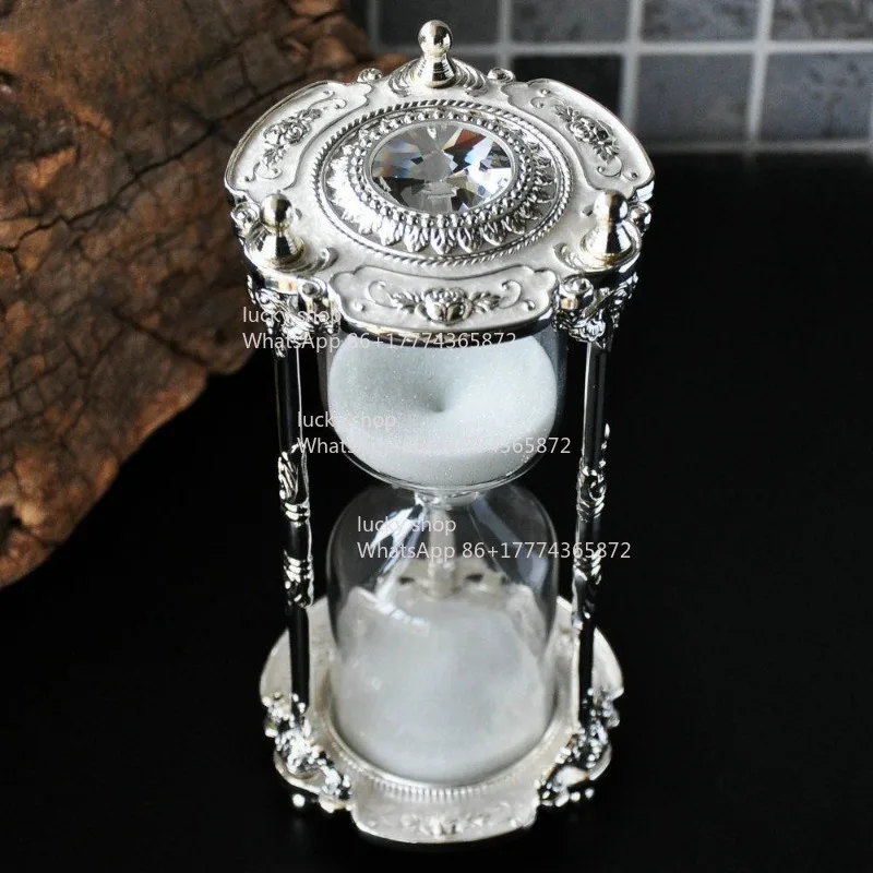 

Huanchen Metal Hourglass 15 Minutes Timer Creative Ornament Home Decoration Study Desktop Crafts Gift